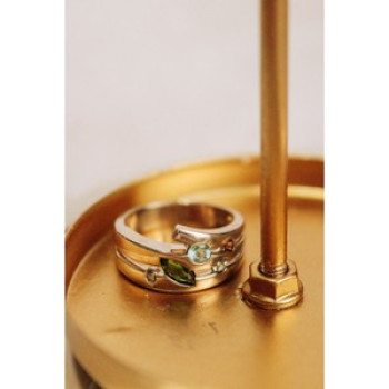 925 Sterling Silver Multicolor Spinel Ring Size 7