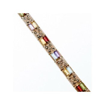 925 STERLING SILVER MULTI GEMSTONES BRACELET