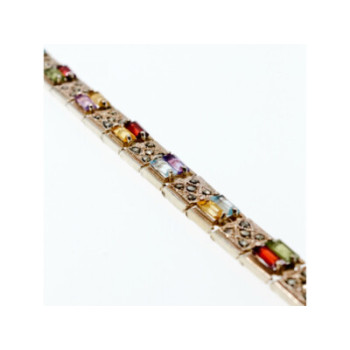 925 STERLING SILVER MULTI GEMSTONES BRACELET