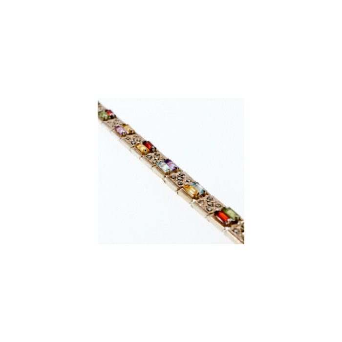 925 STERLING SILVER MULTI GEMSTONES BRACELET