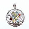 925 Sterling Silver Multi Gemstones Pendant