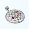 925 Sterling Silver Multi Gemstones Pendant