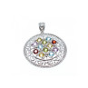 925 STERLING SILVER MULTI GEMSTONES PENDANT