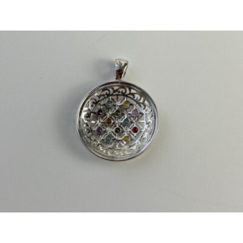 925 STERLING SILVER MULTI GEMSTONES PENDANT