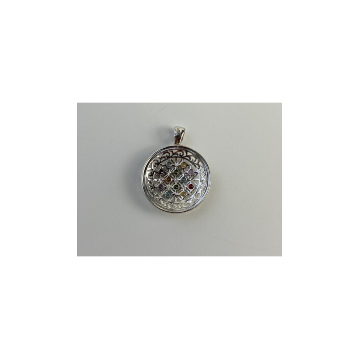925 STERLING SILVER MULTI GEMSTONES PENDANT