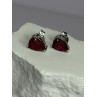 925 Sterling Silver Ruby Earrings Length 0.37 Inch