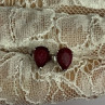 925 Sterling Silver Ruby Earrings Length 0.37 Inch