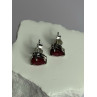 925 Sterling Silver Ruby Earrings Length 0.37 Inch