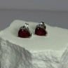 925 Sterling Silver Ruby Earrings Length 0.37 Inch