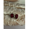925 Sterling Silver Ruby Earrings Length 0.37 Inch