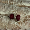 925 Sterling Silver Ruby Earrings Length 0.37 Inch