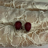 925 Sterling Silver Ruby Earrings Length 0.37 Inch