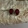925 Sterling Silver Ruby Earrings Length 0.37 Inch