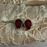 925 Sterling Silver Ruby Earrings Length 0.37 Inch