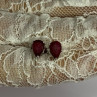 925 Sterling Silver Ruby Earrings Length 0.37 Inch