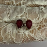925 Sterling Silver Ruby Earrings Length 0.37 Inch