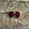 925 Sterling Silver Ruby Earrings Length 0.37 Inch