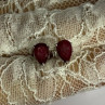 925 Sterling Silver Ruby Earrings Length 0.37 Inch