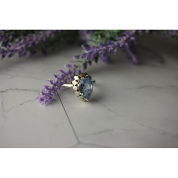 Vintage 925 Sterling Silver Topaz Ring Size 8.5