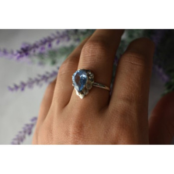 Vintage 925 Sterling Silver Topaz Ring Size 8.5