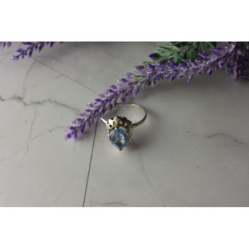 Vintage 925 Sterling Silver Topaz Ring Size 8.5