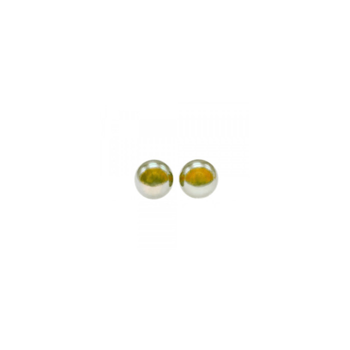 925 Sterling Silver Green Pearls Stud Earrings