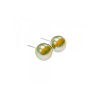 925 Sterling Silver Green Pearls Stud Earrings