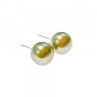 925 Sterling Silver Green Pearls Stud Earrings