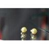 925 Sterling Silver Green Pearls Stud Earrings
