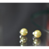 925 Sterling Silver Green Pearls Stud Earrings