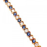 925 Sterling Silver Gold Plated Blue & White CZ Bracelet