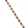 925 Sterling Silver Gold Plated Blue & White CZ Bracelet