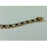 925 Sterling Silver Gold Plated Blue & White CZ Bracelet