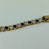 925 Sterling Silver Gold Plated Blue & White CZ Bracelet