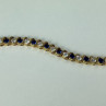 925 Sterling Silver Gold Plated Blue & White CZ Bracelet