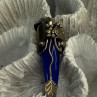 925 Sterling Silver Blue Quartz Ornament Pendant Length 2 Inch