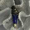 925 Sterling Silver Blue Quartz Ornament Pendant Length 2 Inch