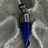 925 Sterling Silver Blue Quartz Ornament Pendant Length 2 Inch