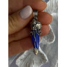 925 Sterling Silver Blue Quartz Ornament Pendant Length 2 Inch