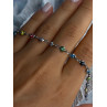 925 Sterling Silver Evil Eye Bracelet Multi Color Length 7.5