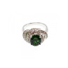 925 Sterling Silver Emerald & White Quartz Ring Size 5.5