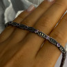 925 Sterling Silver Amethyst & Marcasite Bracelet Length 7.5