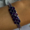 925 Sterling Silver Purple & Pink Tourmaline Bracelet Length Approx 6.5