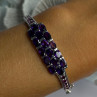 925 Sterling Silver Purple & Pink Tourmaline Bracelet Length Approx 6.5
