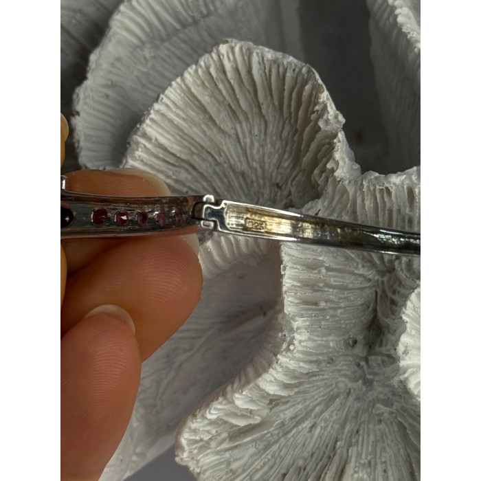 925 Sterling Silver Purple & Pink Tourmaline Bracelet Length Approx 6.5