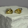 925 Sterling Silver Citrine Earrings Length 0.4 Inch