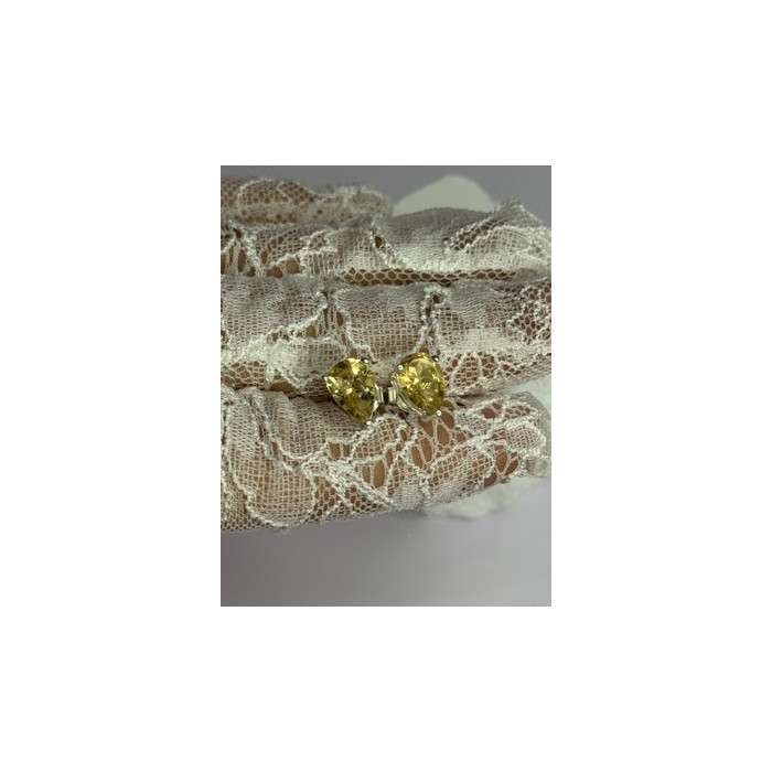 925 Sterling Silver Citrine Earrings Length 0.4 Inch