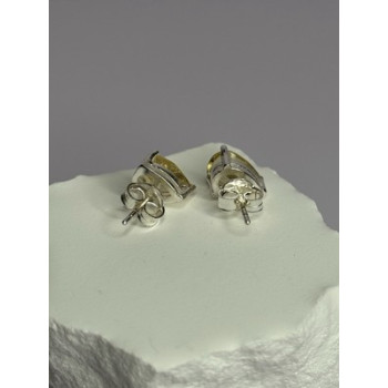 925 Sterling Silver Citrine Earrings Length 0.4 Inch