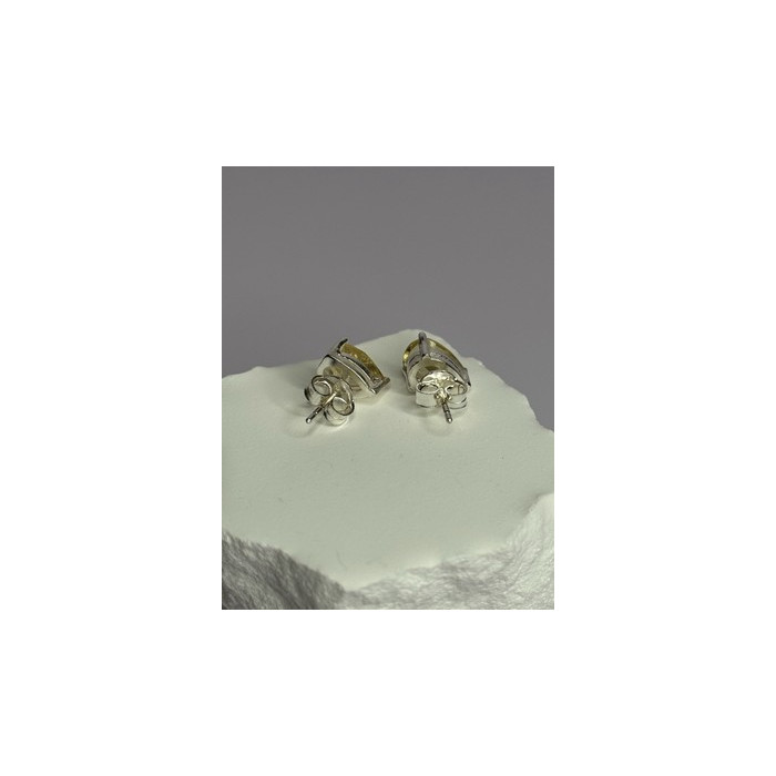 925 Sterling Silver Citrine Earrings Length 0.4 Inch