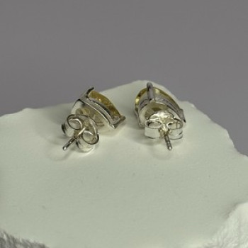 925 Sterling Silver Citrine Earrings Length 0.4 Inch